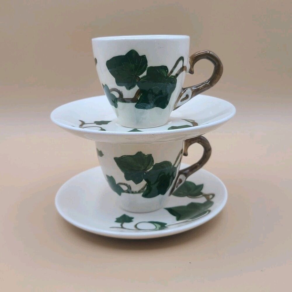 Metlox Poppy Trail California Ivy Demitasse Cup & Saucer Set 2 1/2" Diameter